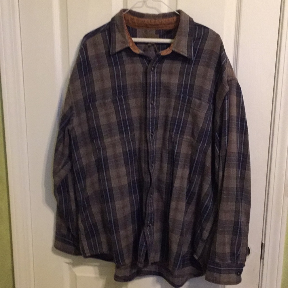 Vintage Grey and Blue Flannel